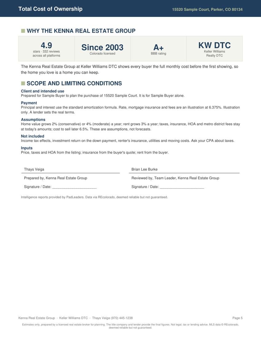 Total Cost of Ownership example, page 5 of 5